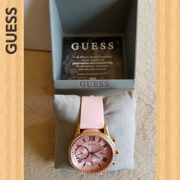 GUESS NWT Women's Watch Pink Gold Rose - Picture 4 of 8